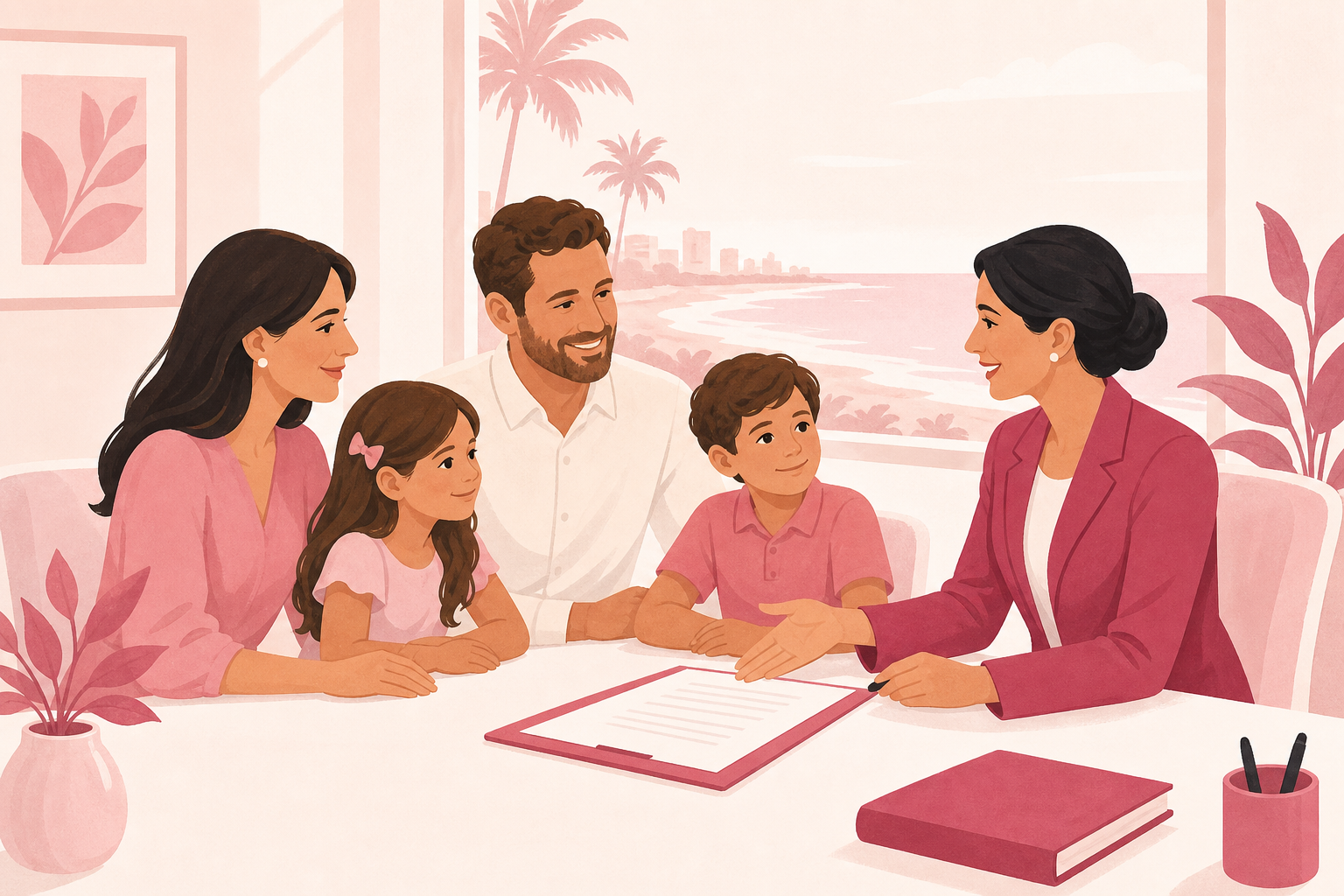 Family Meeting with Estate Attorney in Warm Florida Office