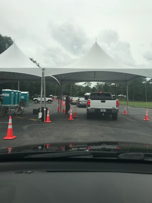 Drive Through COVID testing at UWF