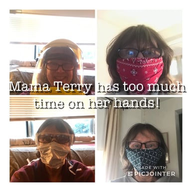 Mama Terry facemask collage