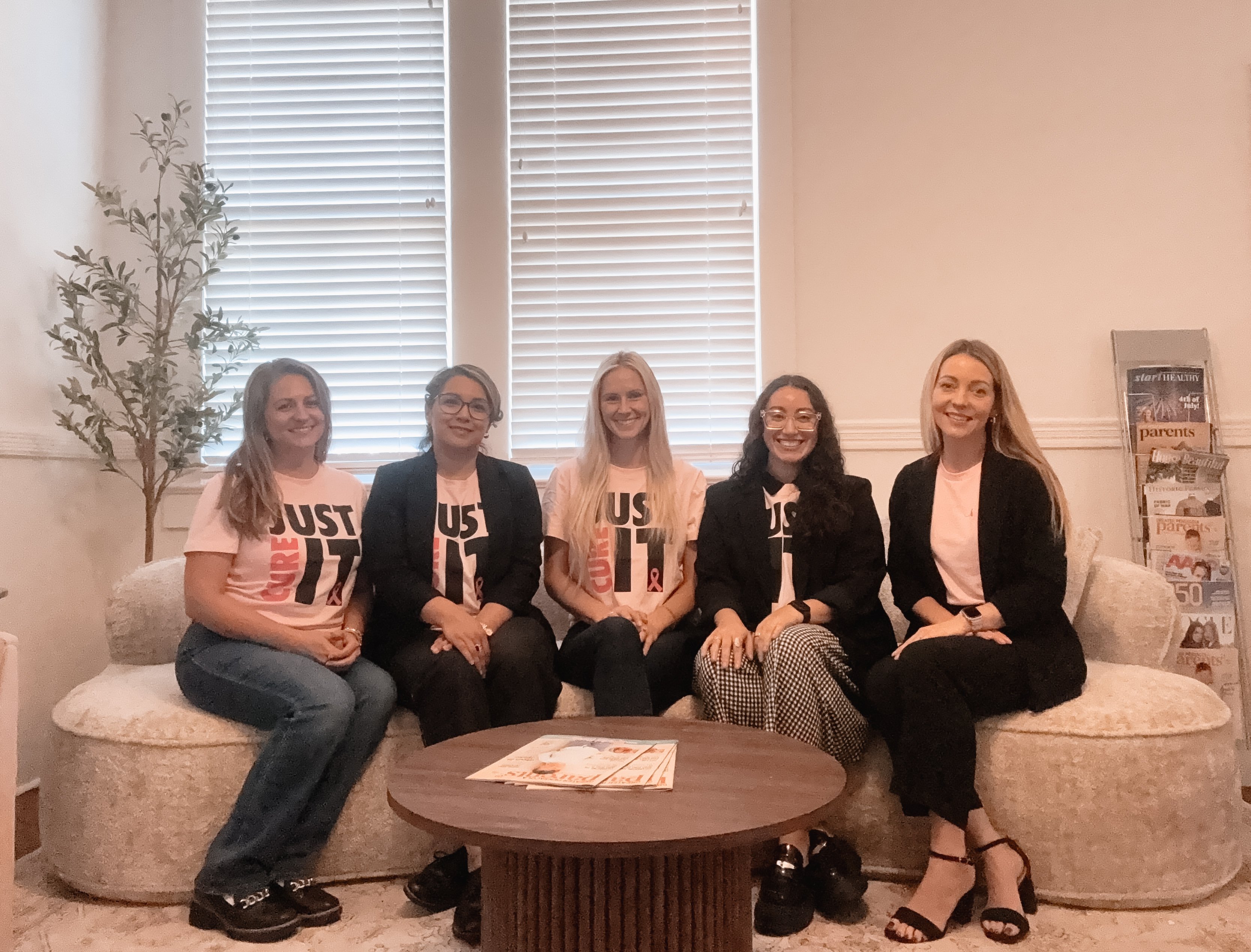 My Pink Lawyer Team in Breast Cancer Awarness shirts